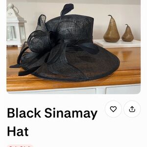 Sinamay Black Wide-Brim Dress Hat